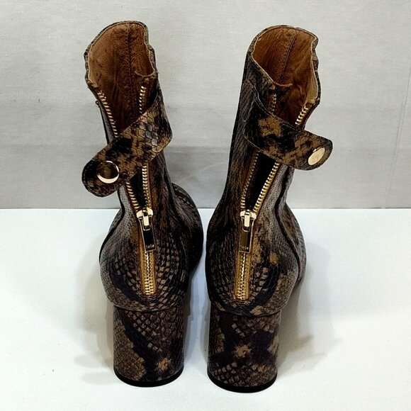 Joie Vero Cuoio Ramet Leather Python Ankle Boots Womens EUR 40 US 9.5 Block Heel - Picture 7 of 12